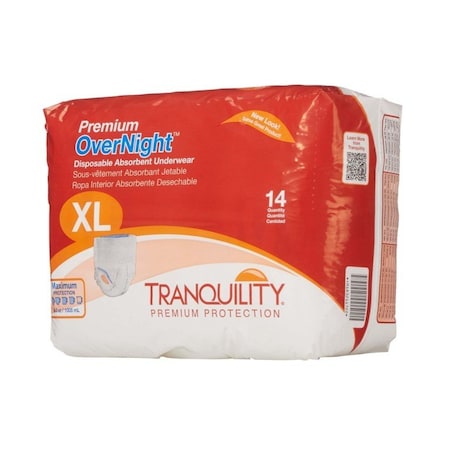 Tranquility Premium Overnight Absorbent Underwear, Extra Large, 48in-66in, 14PK 2117